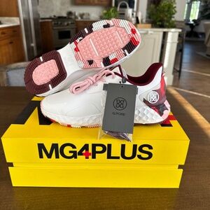 G/FORE GFORE MG4+ TPU Golf Shoes Sneakers Snow/Cabernet Red Womens Sz 7 NEW